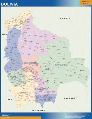 Mapamundi Color plastificado  Mapas para Colombia y América Central de pared  grandes