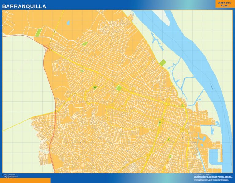 Mapa De Barranquilla En Colombia Plastificado Mapas Para Colombia Y América Central De Pared 0849