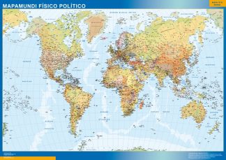 Póster Mapa Mundi plastificado escritorio. Físico - Político (8436029296438)